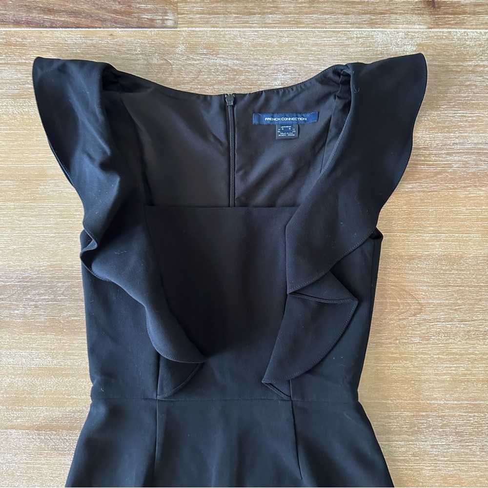 French Connection Whisper Square Neck Ruffle Dress - Picture 3 of 9